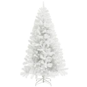 9ft Unlit Artificial White Christmas Tree, Holiday DÃ©cor with 2132 Branch Tips, Auto Open and Steel Base
