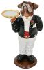 Boxer Dog Butler Statue With Serving Tray - Resin Figurine Home Decor Accent