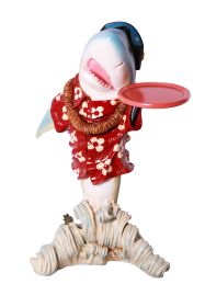 Sharky Butler Statue With Serving Tray - 35 inch Height