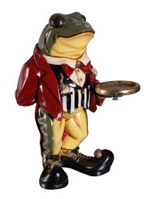 Frog Butler Statue With Serving Tray - Resin Garden & Home Decor
