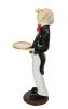 37 Inch Tall Butler Statue With Serving Tray - Uppity Connoisseur Design