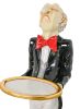 37 Inch Tall Butler Statue With Serving Tray - Uppity Connoisseur Design