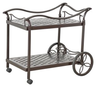 Savannah Outdoor Rolling Beverage Trolley - Rust-Free Aluminum