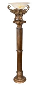 Elephant Sculpture Torchiere Floor Lamp | Bronze Finish, 72-Inch