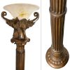 Elephant Sculpture Torchiere Floor Lamp | Bronze Finish, 72-Inch