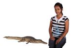 Life-Size 4 Ft. Crocodile Garden Statue