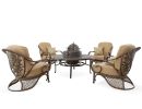 Grand Bonaire 6-Piece Outdoor Firepit Set – All-Inclusive Woven Patio Collection