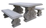 Acanthus 3-Piece Garden Set: Classic Table & Bench