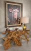 Solid Teak Root Console Table - Natural Free-Form Live Edge