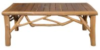 Solid Teak Wood Coffee Table – Rustic Lodge Style