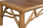 Solid Teak Wood Coffee Table – Rustic Lodge Style