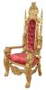 French Provincial Style King Chair – Gold Leaf & Burgundy Velvet