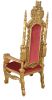 French Provincial Style King Chair – Gold Leaf & Burgundy Velvet
