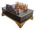 Ebony & Maple Inlay Wood Chess Table – 24" Luxury Coffee Table