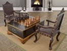 Ebony & Maple Inlay Wood Chess Table – 24" Luxury Coffee Table