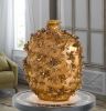 Gold Ceramic Ginger Jar Decorative Vase