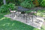Savannah 5-Piece Round Outdoor Dining Set – Cast Aluminum