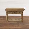 Farmhouse Rolling Console Table With Storage