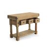 Farmhouse Rolling Console Table With Storage