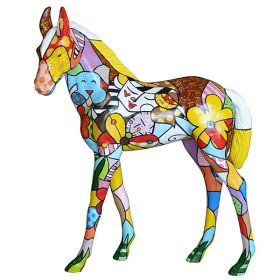 Pop Art Foal Statue - Colorful Resin Figurine