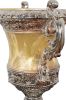 Crinkled Silver Metal Handled Urn/Vase