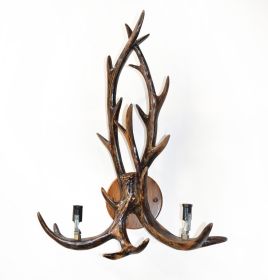Rustic Faux Antler Wall Sconce Lighting Fixture
