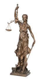 Elegant Bronze Finish Lady Justice Statue