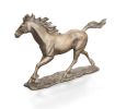Bronzed Galloping Horse Statue - Equestrian Home Decor Figurine