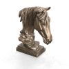 Classic Bronzed Horse Bust Statue For Desk Or Mantel
