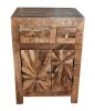 Cayley Side Table Cabinet | Accent End Table With Fluted Door Storage