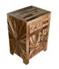 Cayley Side Table Cabinet | Accent End Table With Fluted Door Storage