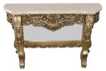 Modern Platine Metal Console Table With Natural Cream Marble Stone