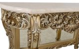 Modern Platine Metal Console Table With Natural Cream Marble Stone