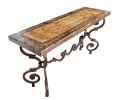 Solid Wood Top & Belruse Iron Base Console | Premium Industrial Finish