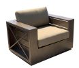 Modern Rustic Club Chair | Wood Frame Lounge Accent Seat