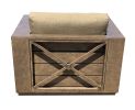 Modern Rustic Club Chair | Wood Frame Lounge Accent Seat