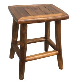 Solid Teak Wood Adirondack-Style Counter Stool