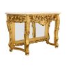 Gold Petticoat Console Table – Cream Marble Finish