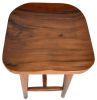 Solid Wood Counter Stool - Contoured Suar Wood Seat - Natural Brown