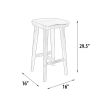 Solid Wood Counter Stool - Contoured Suar Wood Seat - Natural Brown