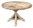 Farmhouse Diamond Pedestal Dining Table – 48-Inch Round