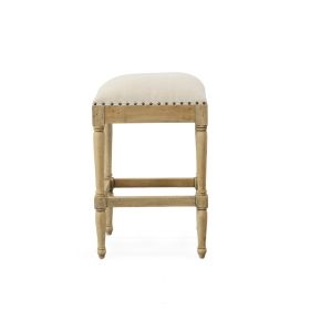 24" Farmhouse Backless Counter Stool – Solid Wood