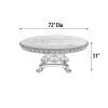 Anglia 72-Inch Round Dining Table - Mystique Gray Mahogany Wood