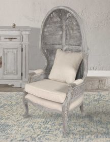 Elegant Mystique Grey Continental Balloon Accent Chair