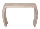Mango Wood Crescent Console Table With Soft White Wash Grain
