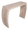 Mango Wood Crescent Console Table With Soft White Wash Grain