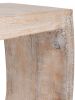 Mango Wood Crescent Console Table With Soft White Wash Grain