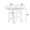 Mango Wood Square End Table – Industrial Style Furniture