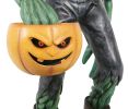 Scary Pumpkin Man Candy Bowl Holder Halloween Decoration