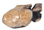 Polished Petrified Wood Fish Sculpture - Unique Home Decor Accent